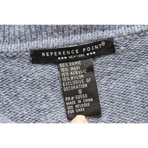 Vintage 90s Holiday Christmas Sweater Small Ramie Wool Zip Embroidered Beaded - Picture 9 of 14